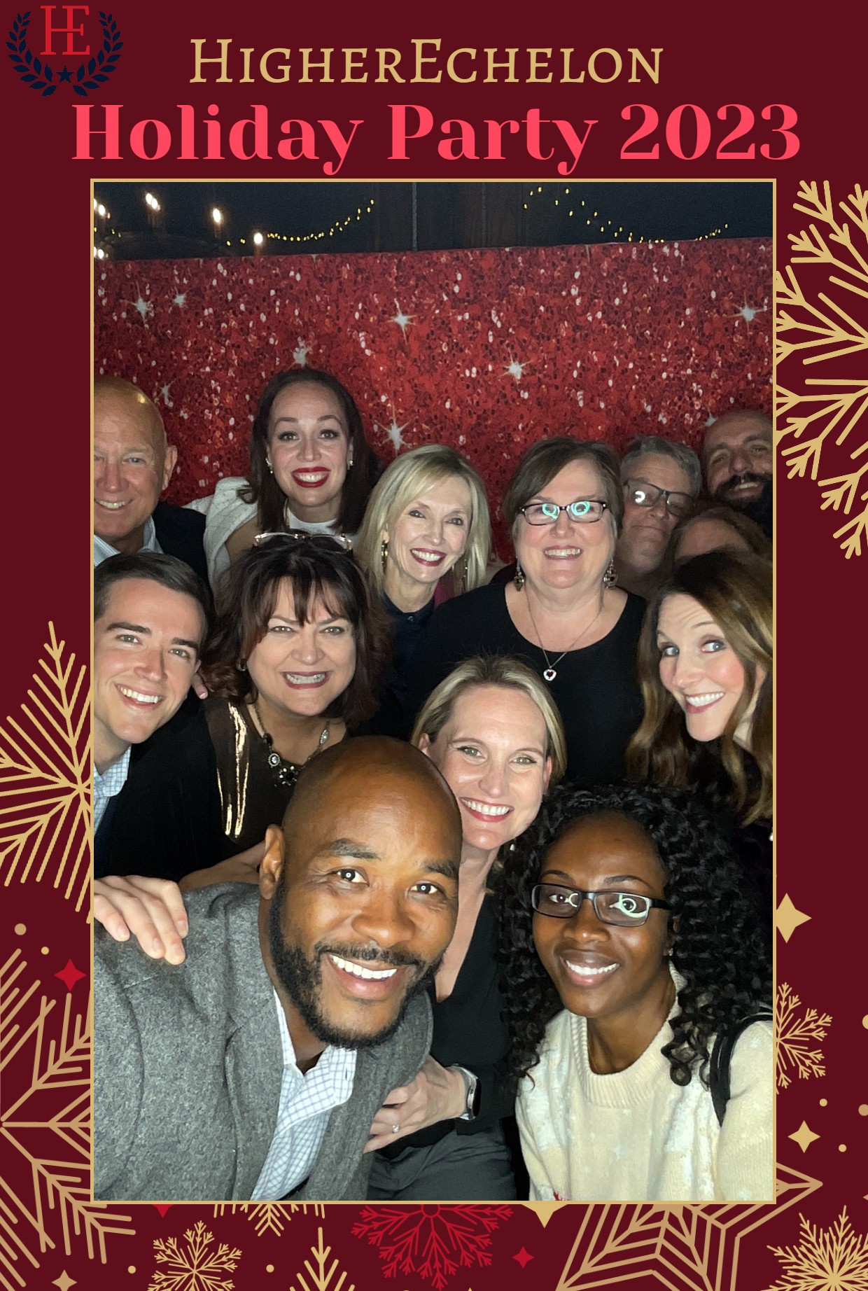 Team members at the annual holiday party. 